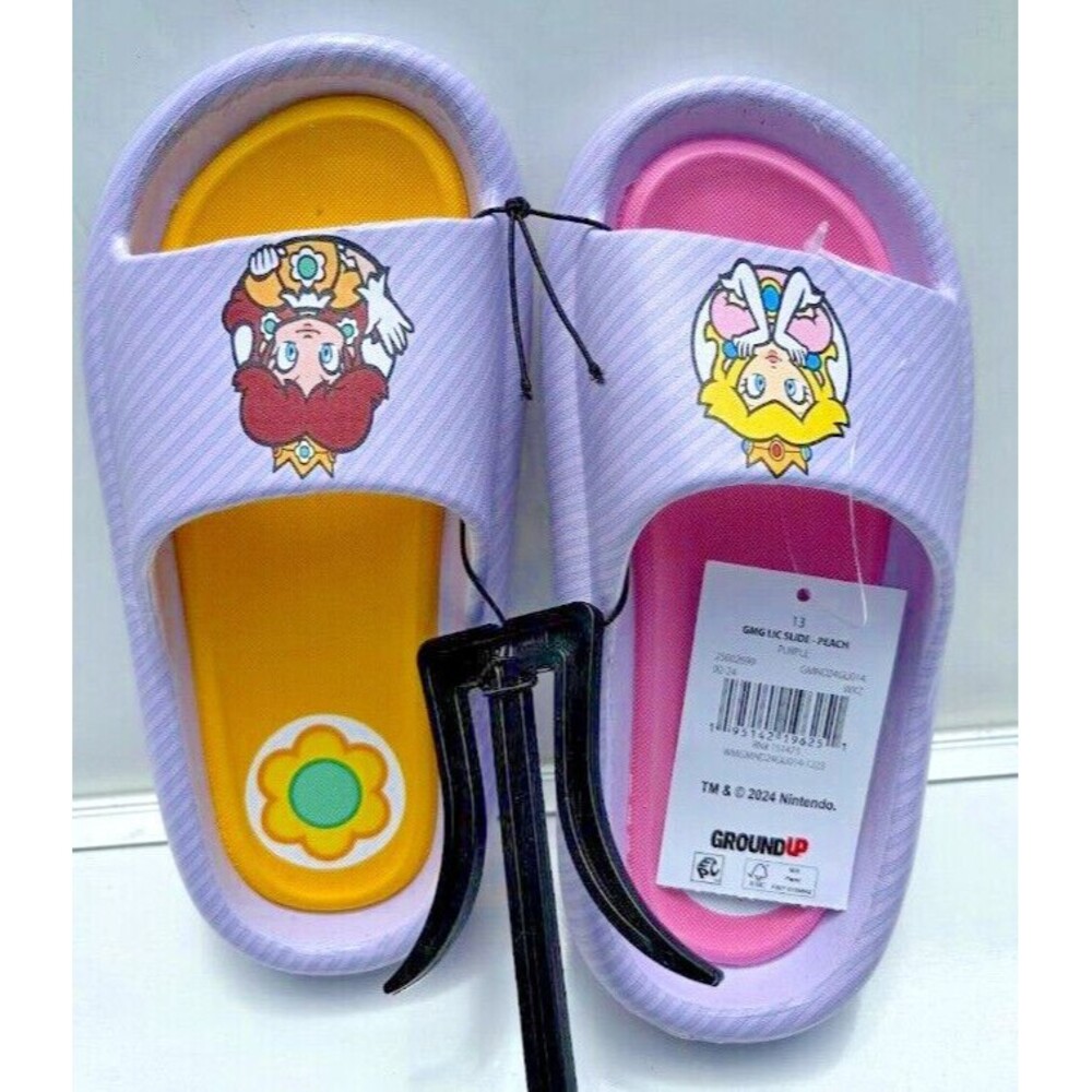 Super Mario Peach Girls Slides Sandals (Little Girls, Size 3)